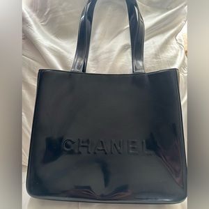 Chanel Black Patent Leather Enamel Tote